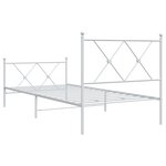 vidaXL Cadre de lit métal avec tête de lit/pied de lit blanc 90x190 cm