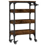 vidaXL Chariot de cuisine chêne fumé 53x20x76 cm bois d'ingénierie
