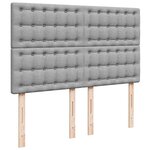 VidaXL Cadre de lit ottoman et matelas gris clair 140x190 cm tissu