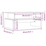 vidaXL Table basse blanc 90x55x42 5 cm bois d'ingénierie