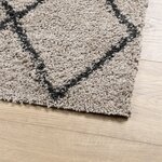 vidaXL Tapis shaggy à poils longs moderne beige anthracite 100x200 cm