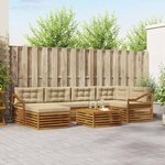 vidaXL Ensemble de canapés d'extérieur 7 Pièces Naturel et Beige