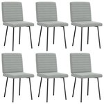 vidaXL Chaises à manger lot de 6 gris clair velours
