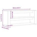 vidaXL Banc à chaussures Chêne noir 100x35x45 cm Bois d'ingénierie