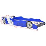 vidaXL Lit voiture de course pour enfants avec LED 90 x 200 cm Bleu