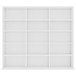 vidaXL Armoire à CD Blanc 102x23x89 5 cm Bois d’ingénierie