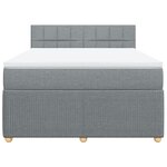 vidaXL Sommier à lattes de lit avec matelas Gris clair 160x200cm Tissu