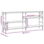 vidaXL Table console sonoma gris 180x29x76 5 cm bois d'ingénierie