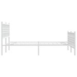 vidaXL Cadre de lit métal avec tête de lit/pied de lit blanc 137x190cm