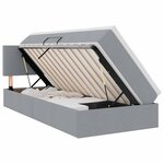 vidaXL Lit avec rangement et matelas Gris clair 100 x 200 cm
