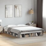 vidaXL Cadre de lit sans matelas gris béton 150x200 cm