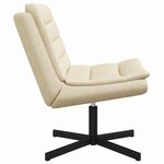 vidaXL Chaise pivotante Crème 63 x 75 x 76 cm tissu