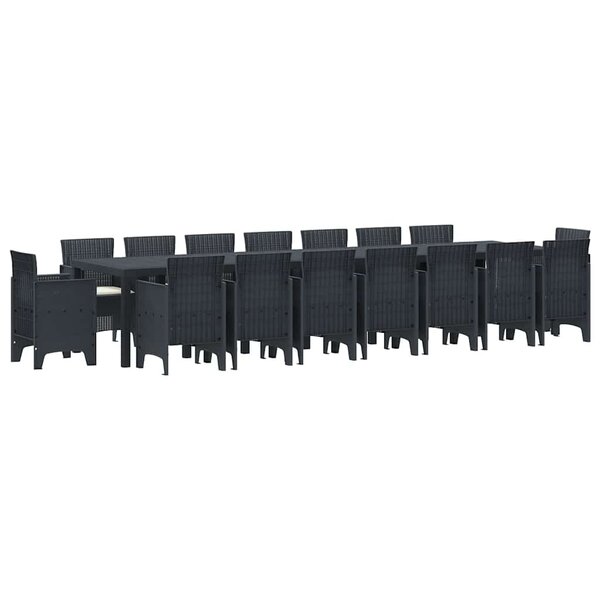 vidaXL Ensemble de salle à manger pour jardin 17 Pièces Anthracite