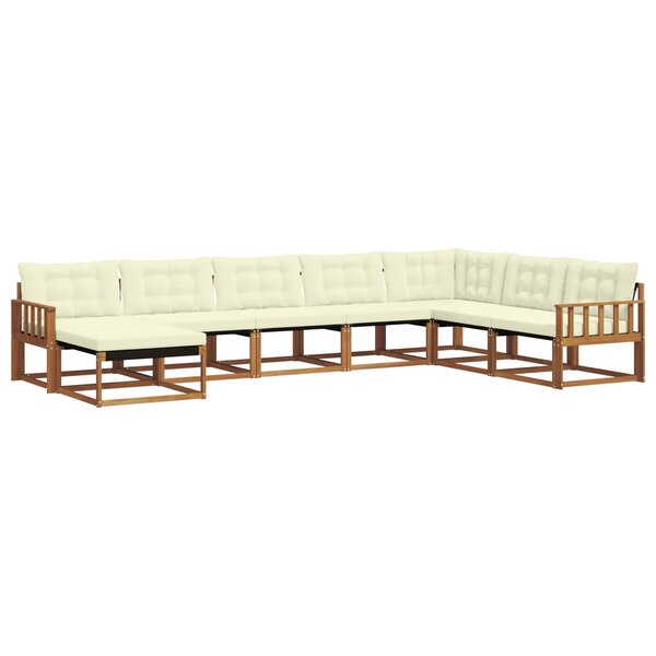 vidaXL Ensemble de canapés d'extérieur 8 pc Naturel et Crème