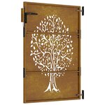 vidaXL Portail de jardin 85x150 cm acier corten conception de l'arbre