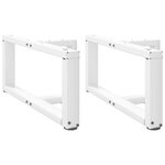 vidaXL Pieds de table basse en T  2 pièces  blanc  60 x 25 x (30-31) cm  acier