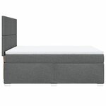 vidaXL Sommier à lattes de lit avec matelas Gris foncé 140x190cm Tissu