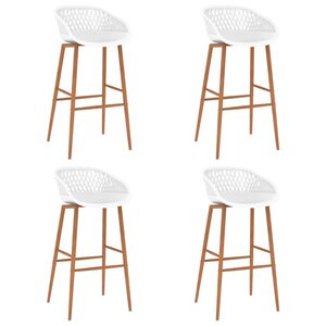vidaXL Tabourets de bar lot de 4 blanc