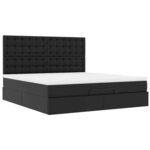 VidaXL Cadre de lit ottoman avec matelas noir 200x200 cm similicuir