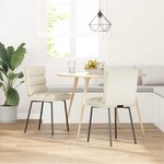 vidaXL Chaises à manger lot de 2 Crème Velours