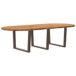 vidaXL Table à manger marron clair bois de chêne massif ovale