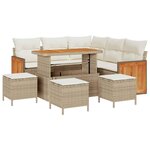 vidaXL Ensemble de canapé de jardin 8 Pièces Beige et crème
