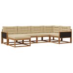 vidaXL Ensemble de canapés d'extérieur 6 pc Naturel et Beige