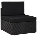 vidaXL Salon de jardin 6 Pièces avec coussins Noir Résine tressée