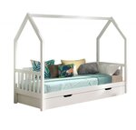 Lit cabane CABANE blanc 90x200 + tiroir enfants