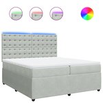 vidaXL Sommier à lattes de lit et matelas Gris clair 200x200cm Velours
