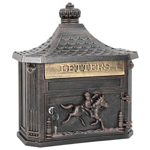 vidaXL Boîte aux lettres murale avec stockage Bronze 40 5 x 16 x 45 cm