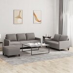 vidaXL Ensemble de canapés 3 Pièces avec coussins Taupe Tissu