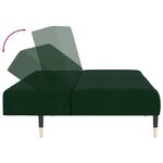 vidaXL Canapé-lit à 2 places vert foncé velours
