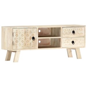 vidaXL Meuble TV 110x30x44 cm Bois massif de manguier