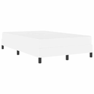 vidaXL Cadre de lit avec matelas Blanc pur 120 x 190 cm tissu