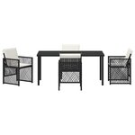 vidaXL Ensemble de salle à manger pour jardin 5 Pièces Noir polyrotin