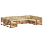 vidaXL Ensemble de canapés d'extérieur 9 pc Naturel et Beige