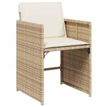 vidaXL Set de salle à manger de jardin 5 pièces avec coussins beige en poly rattan