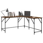 vidaXL Bureau chêne fumé 149x149x75 cm bois d'ingénierie