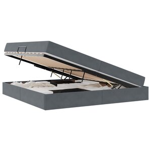 vidaXL Lit avec rangement et matelas Gris foncé 200 x 200 cm Velours