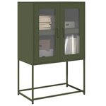 vidaXL Buffet haut vert olive 68x39x107 cm acier