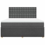 vidaXL Sommier à lattes de lit avec matelas Gris foncé 180x200cm Tissu