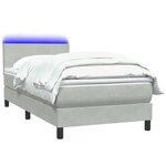 vidaXL Sommier à lattes de lit et matelas et LED gris clair 100x210cm velours