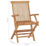 vidaXL Chaises pliables de jardin lot de 6 Bois de teck solide