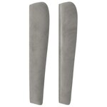 vidaXL Tête de lit avec oreilles Gris clair 147x23x118/128 cm Velours