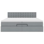 VidaXL Cadre de lit ottoman et matelas gris clair 200x200cm tissu