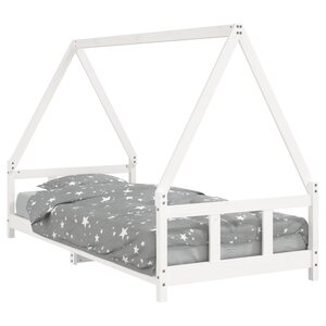 vidaXL Cadre de lit pour enfants blanc 90x200 cm bois de pin massif