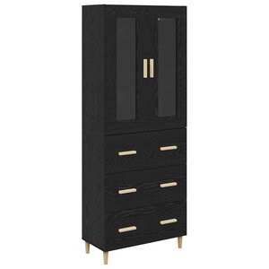 vidaXL Haut Armoire avec tiroir Chêne noir 69 5 x 34 x 180 cm