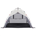 vidaXL Tente de plage 3 personnes gris libération rapide imperméable