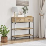 vidaXL Table Console avec tiroir chêne artisanal 72 5 x 25 x 75 cm